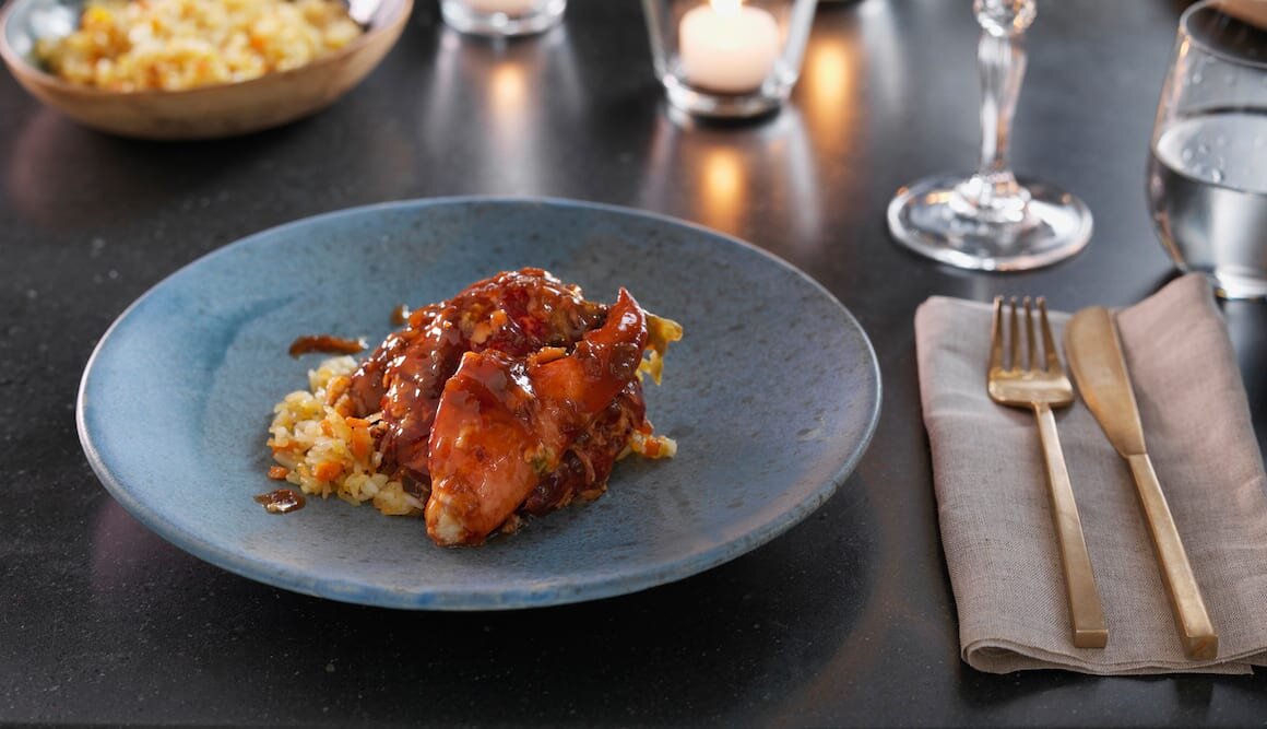 Asiatisk hummer med stekt ris