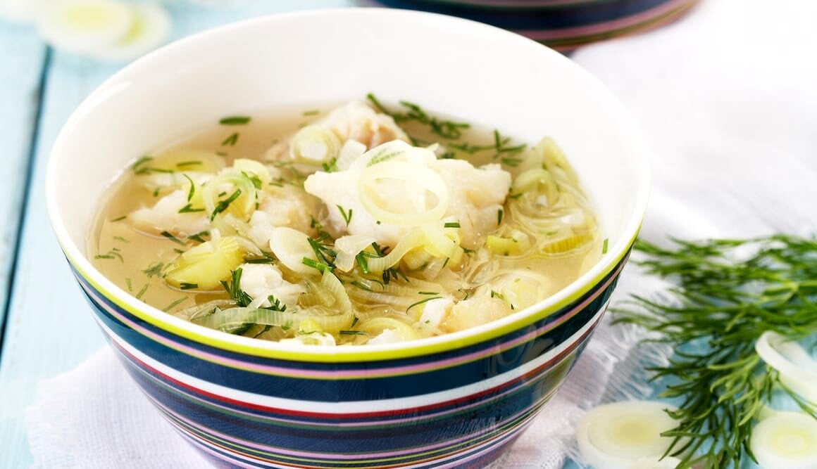 Fiskesuppe med hyse og purre