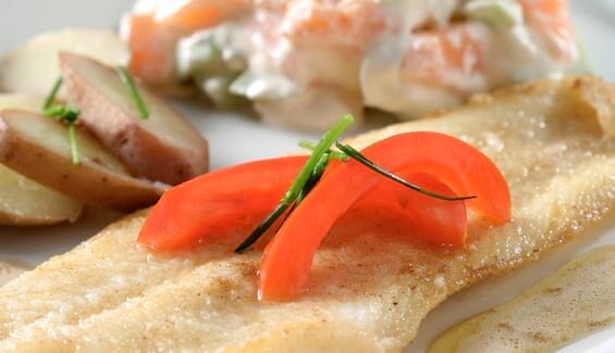 Flyndre med melon- og agurksaus