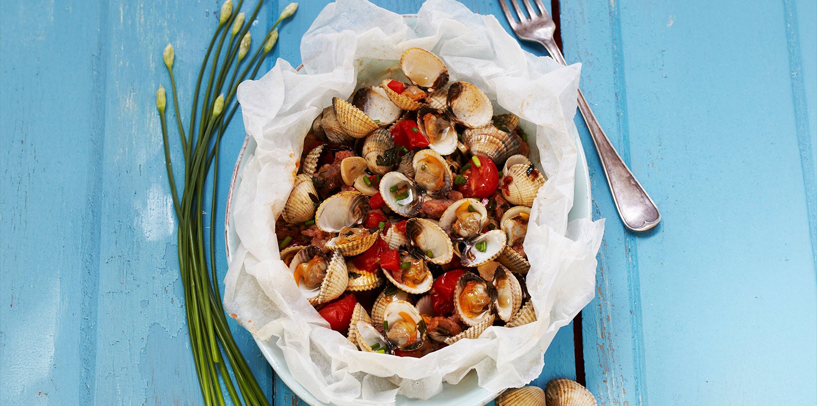 Grillpakke med hjerteskjell