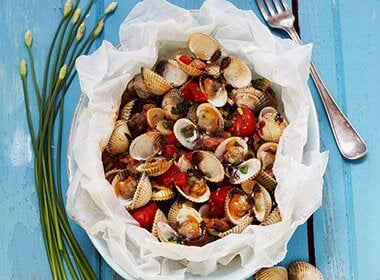 Grillpakke med hjerteskjell