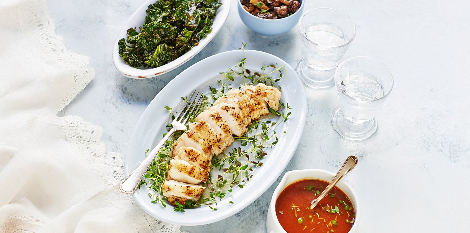 Breiflabb med stekt sopp og rødvinssaus