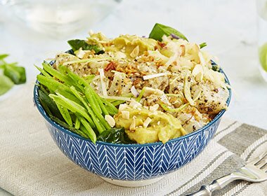 Poke med peppermarinert kveite