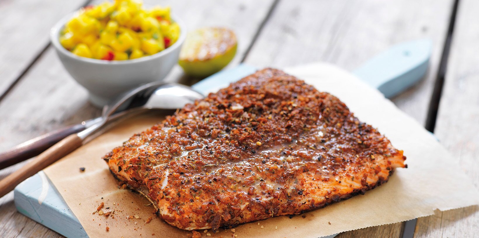 Grillet laksefilet med karibisk krydder