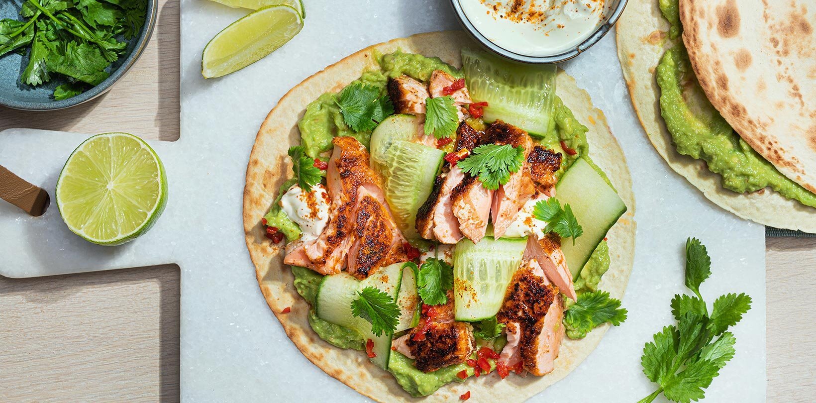 Laksewrap med guacamole