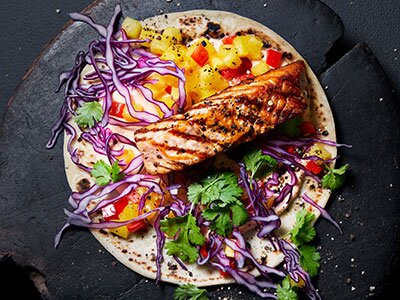 Honningmarinert laks i wrap