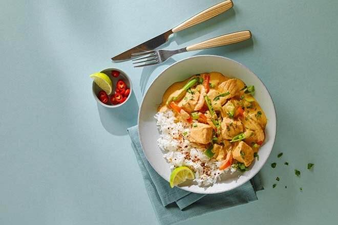 Superrask Rød curry med laks