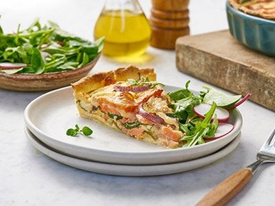 Quiche med røkt laks