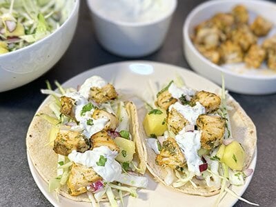 Fisketaco med sei og tzatziki