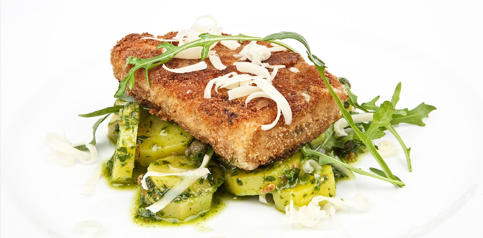 Panert seifilet med grønn potetsalat