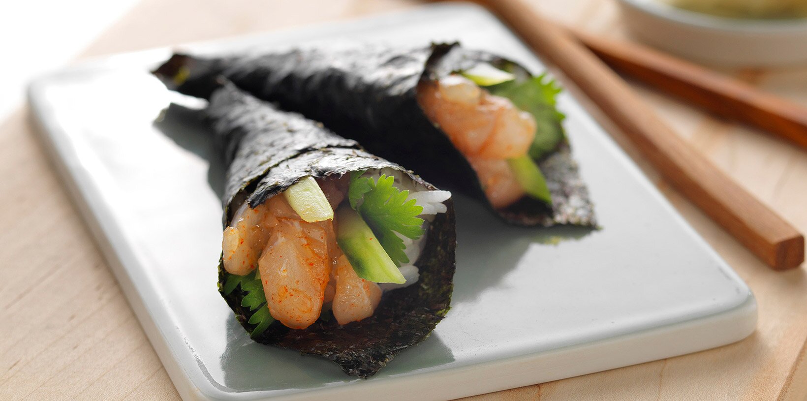 Temaki sushi med sei