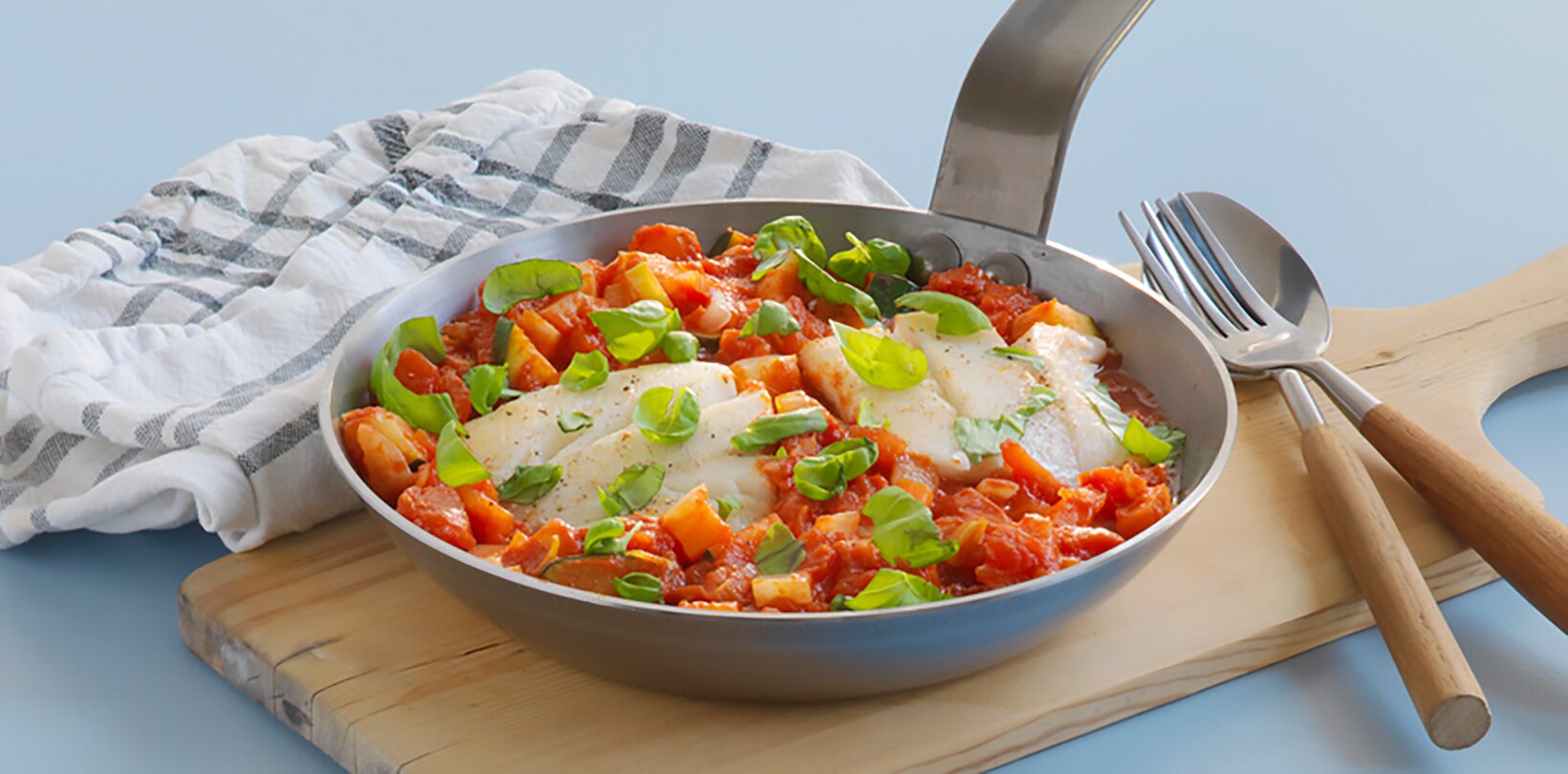 Tomatisert seigryte med grønnsaker