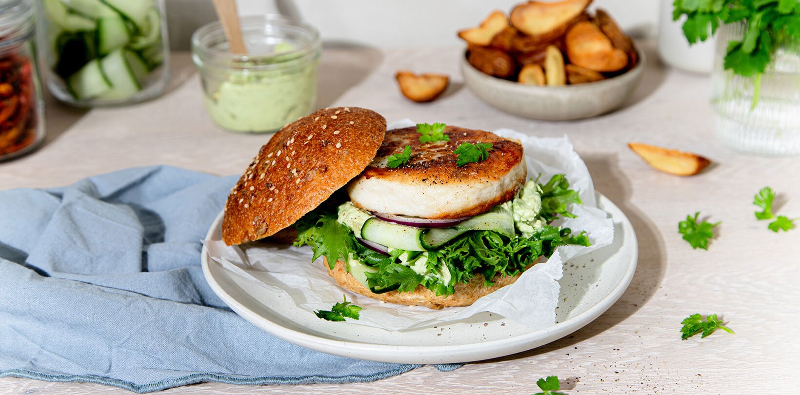 Rask og enkel fiskeburger