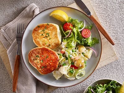 Fiskekaker med potetsalat