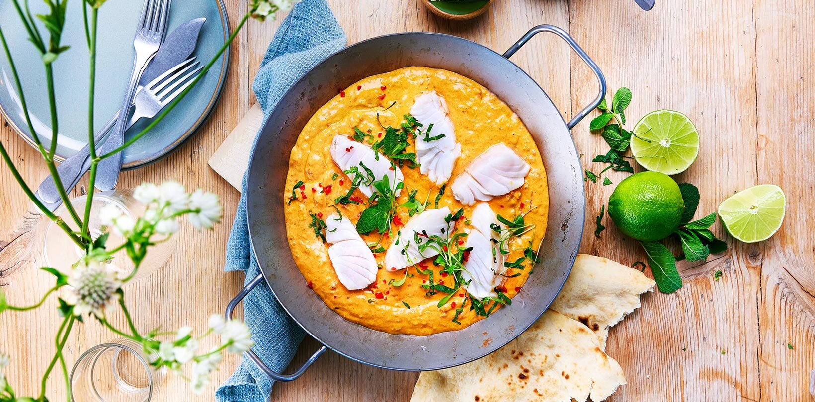 Rød curry med torsk