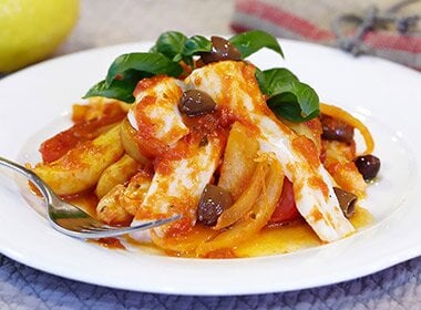 Skreigryte med tomat