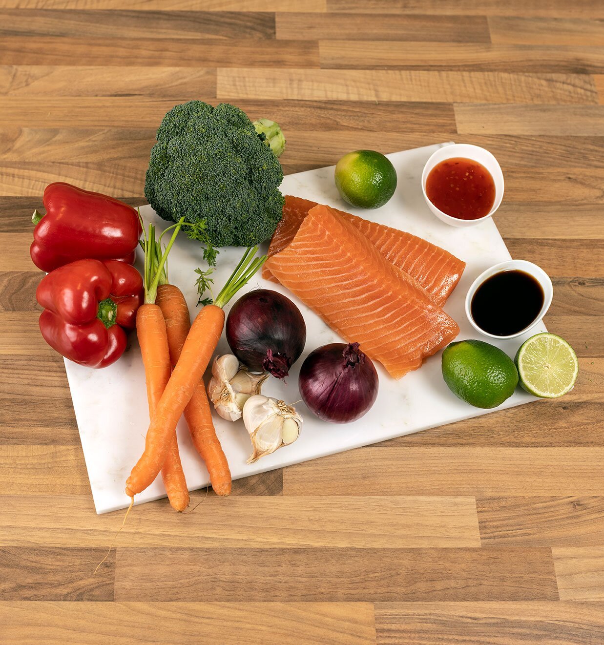 Ingredienser til laksewok